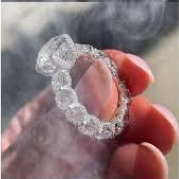 Silver Zirconium Eternity Ring-Sparkling Elegance - Picture 4 of 11